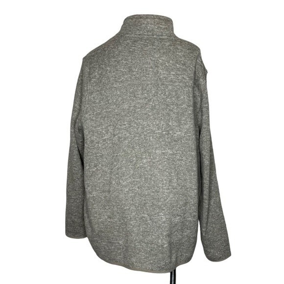 EDDIE BAUER 1/4 Zip Knit Fleece Beige Pullover Mock Neck Size XXL - Picture 4 of 8